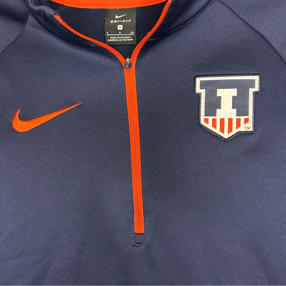 Nike Dri-FIT Illinois Fighting Illini 1/4 Zip Pullover Small - Picture 4 of 10